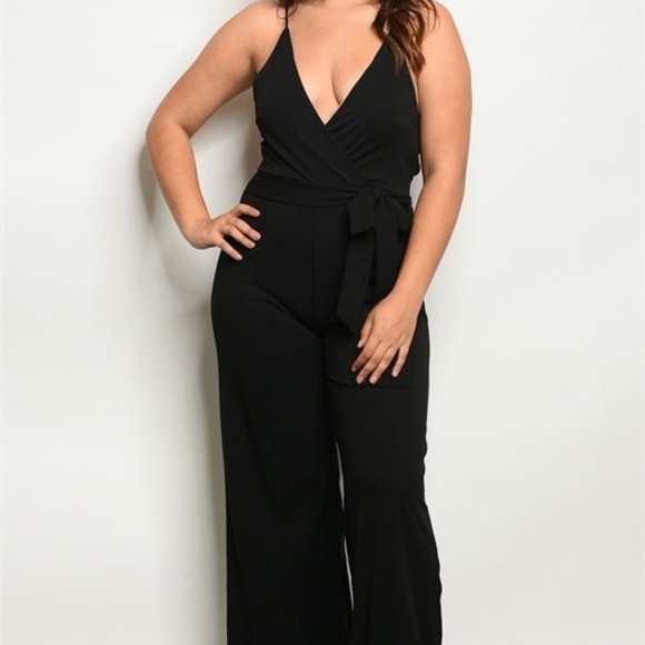 plus size spaghetti strap jumpsuit